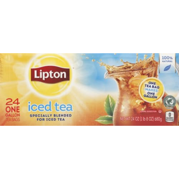 Lipton Unsweetend Iced Tea Bags, Gallon-Sized, 24 Total Tea Bags