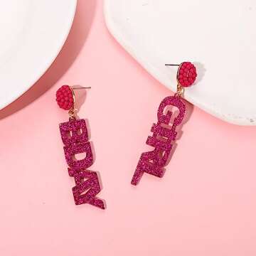 Birthday Earrings for Women Beaded Glitter BDAY Letter Dangle Earrings Acrylic Happy Birthday Earrings Birthday Holiday Party Jewelry Gifts for Women