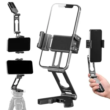 ULANZI Phone Tripod Mount 2 Cold Shoes & Arca Port, HP004 Metal 360° Smartphone Tripod Adapter for ...