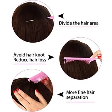 6 Pieces Hair Parting Comb Stainless Steel Pintail Comb Rat Tail Comb Teasing Combs for Hair Cutting Hairdressing Styling