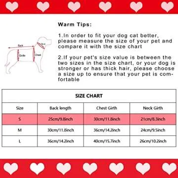 Dxhycc Dog Knitted Sweater Dog Heart Sweater Puppy Sweater Warm Soft Pet Holiday Clothes for Small Cats and Dogs (Red, S)