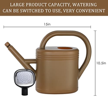 Modern 1 Gallon Watering Can with Detachable Nozzle for Plants