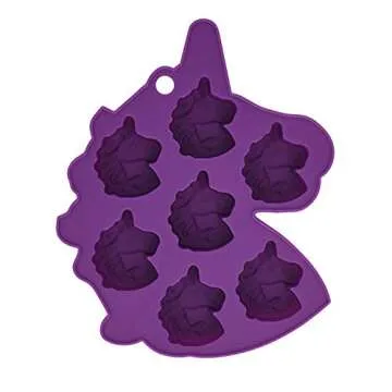 Fewo 2Pcs Mini Unicorn Head Ice Cube Tray, Unicorn Silicone Molds Set for Chocolate Candy Cake Cupcake Soap Baking Jello Cookie Wax Crayon Melts