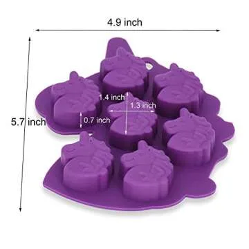 Fewo 2Pcs Mini Unicorn Head Ice Cube Tray, Unicorn Silicone Molds Set for Chocolate Candy Cake Cupcake Soap Baking Jello Cookie Wax Crayon Melts