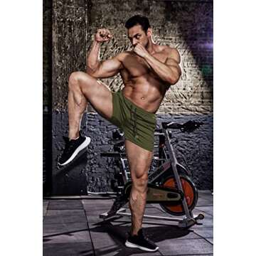 COOFANDY Gym Workout Shorts for Men with Pockets 5 Inch Quick Dry Mesh Running Shorts for Athletic S...