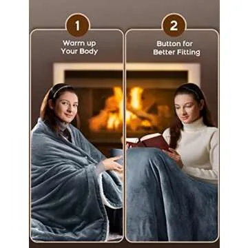 Wchiuoe Heated Blanket, 10 Heating Levels, 9H Auto Off Electric Blanket Throw, Machine Washable, Soft Flannel Sherpa, Fast Heating Blankets for Bedroom Office Couch, 50"x60"