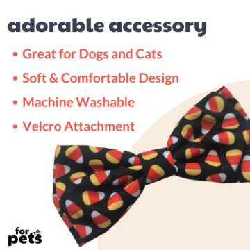 Huxley & Kent Bow Tie for Pets | Candy Corn (Extra-Large) | Halloween Bow Tie Collar Attachment | Fu...
