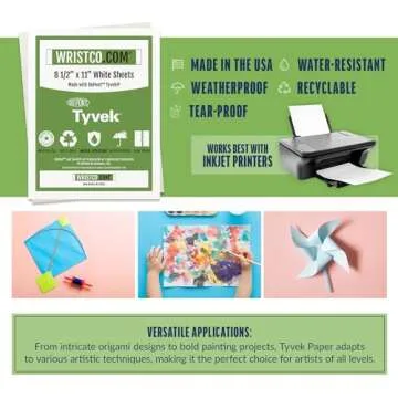 WristCo Printing and Crafting Paper | Water-Resistant & Durable Tyvek Sheets | 20 ct