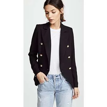 Lioness Women's Palermo Blazer: Stylish and Elegant Black Blazer with Gold-tone Accents