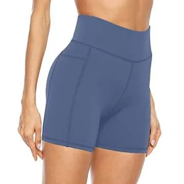 AFITNE Yoga Shorts for Women with Pockets High Waisted Workout Athletic Running Shorts Biker Spandex...