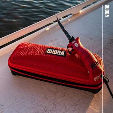 BUBBA 110V Electric Fillet Knife with Non-Slip Grip Handle, 4 Ti-Nitride S.S. Coated Non-Stick Recip...