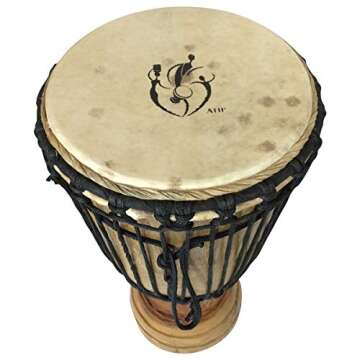 Africa Heartwood Project Hand-Carved Classical Djembe Drum from Africa - Authentic Percussion Drum I...