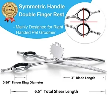PURPLEBIRD Curved Dog Grooming Scissors for Efficient Trimming