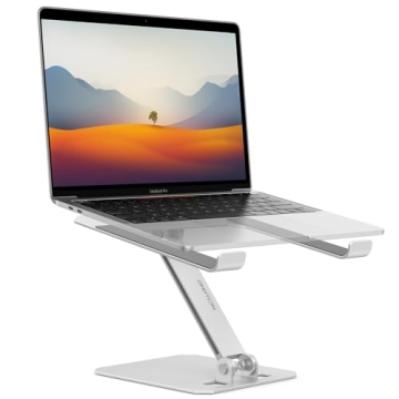 OMOTON Laptop Stand for Desk, Ergonomic Adjustable Computer Stand Aluminum Portable Desktop Laptop R...