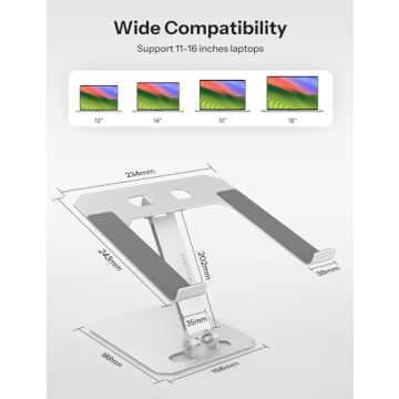 Ergonomic OMOTON Laptop Stand - Adjustable and Portable Riser
