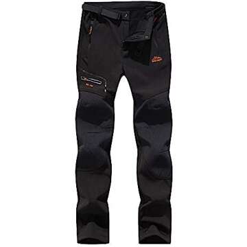 BenBoy Women's Outdoor Waterproof Windproof Fleece Slim Cargo Snow Ski Hiking Pants