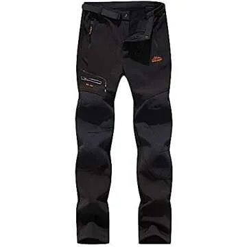 BenBoy Women's Outdoor Waterproof Windproof Fleece Slim Cargo Snow Ski Hiking Pants
