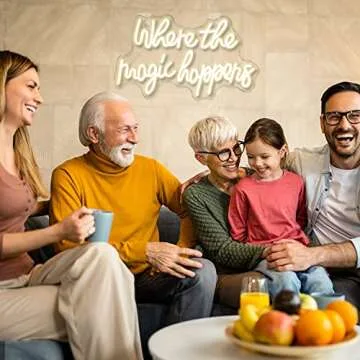 Stylish FAXFSIGN Magic Happens Neon Sign for Decor