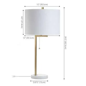 Jonathan Y Alyssa 24.5" Marble LED Table Lamp - Modern Elegance