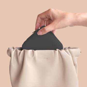 BeBeGee Travel Jewelry Case, Portable Mini Jewelry Travel Organizer, Small Jewelry Boxes for Women, Bridesmaid Gifts and Travel Essentials Accessories to Store Rings, Necklaces, Earrings(6 Pcs Black)