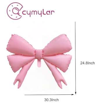 4pcs Pastel Pink Bow Balloons for Girl Birthday and Baby Shower Decoration