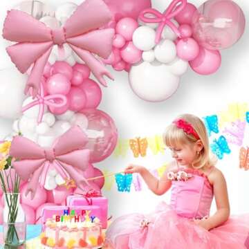 Shop 4pcs Pastel Pink Bow Balloons for Birthday Decor