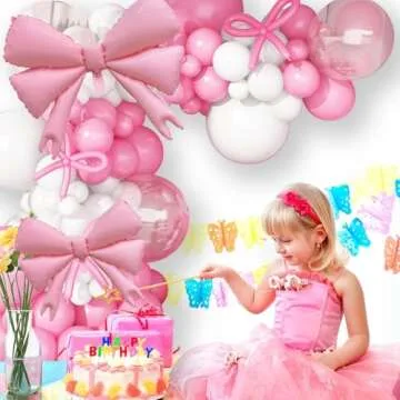 Shop 4pcs Pastel Pink Bow Balloons for Birthday Decor