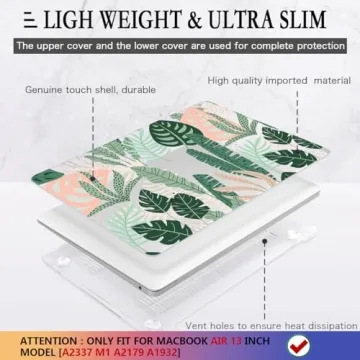 CISSOOK MacBook Air 13 Tropical Palm Leaves Hard Shell Case