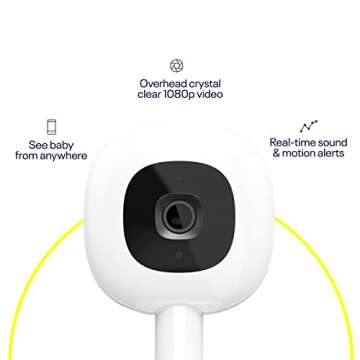 Nanit Pro Smart Baby Monitor & Wall Mount - 1080p Secure Wi-Fi Video Camera, Sensor-Free Sleep & Bre...