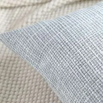 OTOSTAR Linen Throw Pillow Covers Set of 2 Decorative Square Pillowcases Cushion Covers 18x18 Inch f...