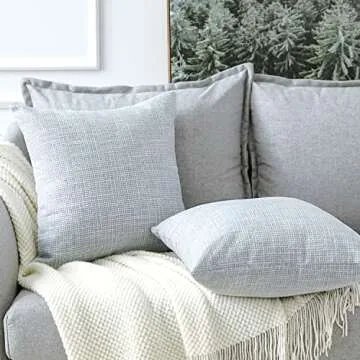 Stylish OTOSTAR Linen Throw Pillow Covers Set of 2