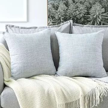 Stylish OTOSTAR Linen Throw Pillow Covers Set of 2