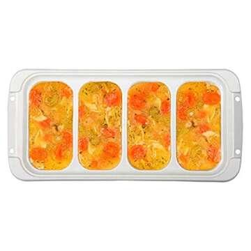 PrepWorks PKS-725 Dishwasher Safe 1 Cup 4 Serving Leftover Soup & Food Storage Freezer Pod Tray with...