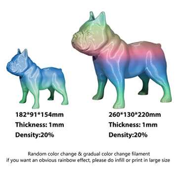 PLA Filament 1.75mm 3D Printer Filament Rainbow PLA Multicolor Filament 1kg 3D Printing Filament Gradient Spool Gradual Color Change 2.2lbs Accuracy +/- 0.02mm XVICO