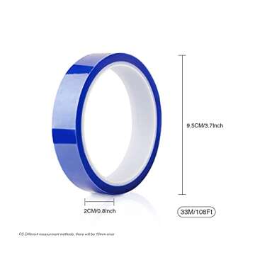 PYD Life 4 Rolls 0.8 Inch x 108 Ft Sublimation Blanks Thermal Heat High Temp Resistant Tape Up to 25...