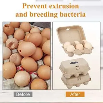 AEIMIJPQ Paper Egg Cartons - 36 Pulp Fiber Half Dozen Egg Storage Containers for Chicken, Duck Eggs