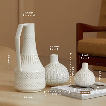 TENGSAN Ceramic Vase Set of 3 for Home Decor
