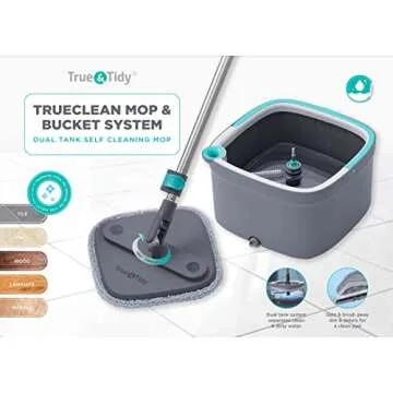 True & Tidy True Clean Mop and Bucket System - Effortless Cleaning for Every Home
