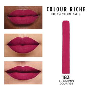 L'Oreal Paris Colour Riche Intense Volume Matte Lipstick with Hyaluronic Acid for 16HR All Day Comfo...