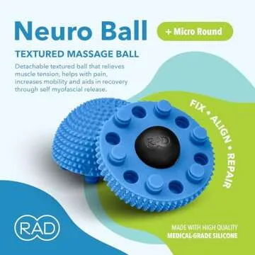RAD Neuro Ball Foot Roller for Myofascial Release - Textured Foot Massager Ball - Spiky Massage Ball...