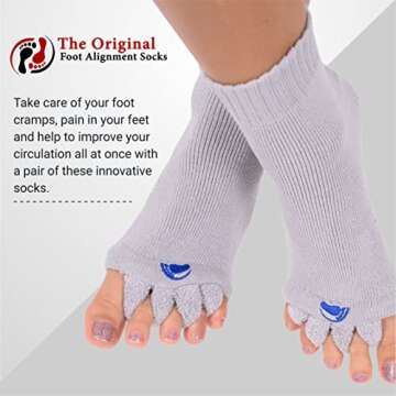 My Happy Feet Foot Alignment Socks with Toe Separators for Men or Women | Multicolor