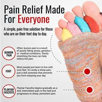 My Happy Feet Foot Alignment Socks with Toe Separators for Men or Women | Multicolor