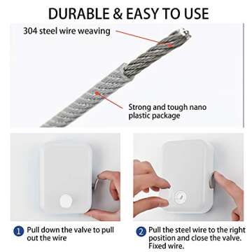 KLZO - Retractable Clothesline Indoor Outdoor |Heavy Duty 55LBs Weight Capacity Clothes Line | Wall ...