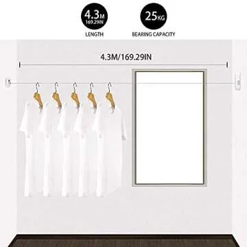 KLZO - Retractable Clothesline Indoor Outdoor |Heavy Duty 55LBs Weight Capacity Clothes Line | Wall Mounted | 304 Stainless Steel Clothesline| Easy DYI Installation | Lock to Prevent Sagging