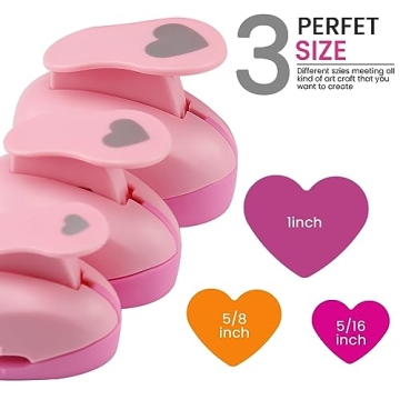 HAUSTGO Multi-Size Heart Punch Set for Creative Crafts