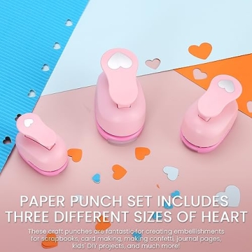 HAUSTGO Multi-Size Heart Punch Set for Creative Crafts