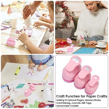 HAUSTGO Multi-Size Heart Punch Set for Creative Crafts