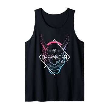 Japanese Oni Mask Demon Ogre - Aesthetic Japan Samurai Tank Top