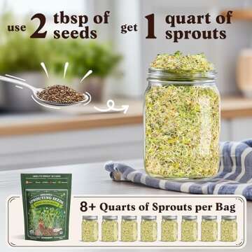 Seedboy Organic Sprouting Seeds - Salad Blend Variety- Non-GMO, USA Grown Microgreens Mix - Alfalfa,...