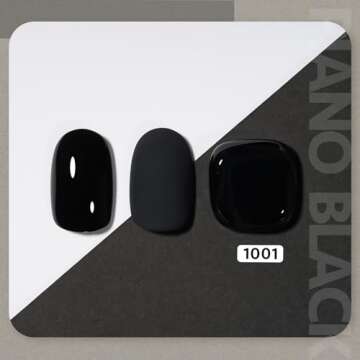GAOY Black Gel Nail Polish, 16ml Color 1001 Soak Off UV Light Cure Gel Polish for Nail Art DIY Manic...